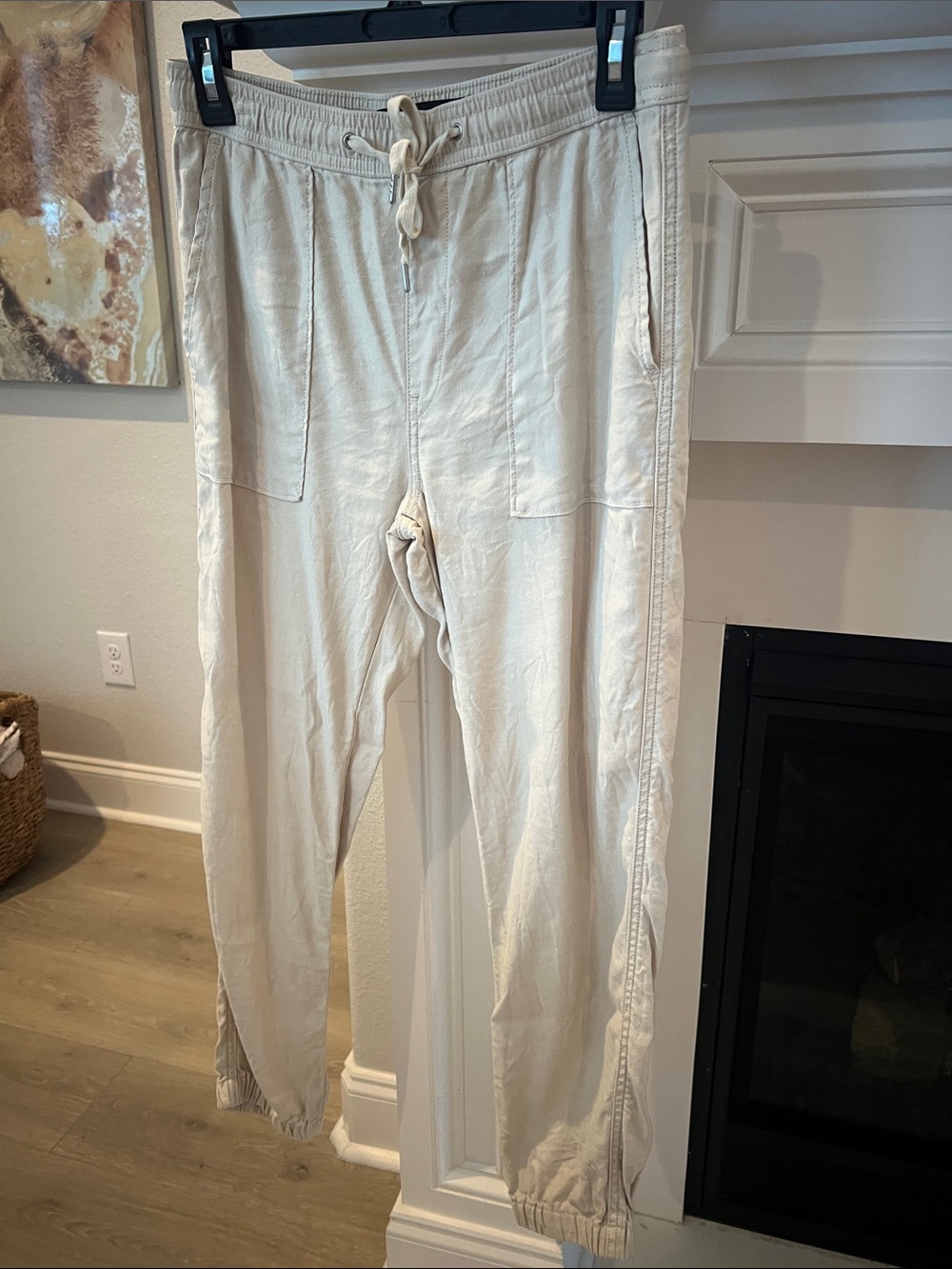 Hudson Jeans Cream Drawstring Joggers